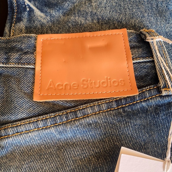 NWT Acne Studios Lite Wash Distressed Denim Jeans - Picture 4 of 5